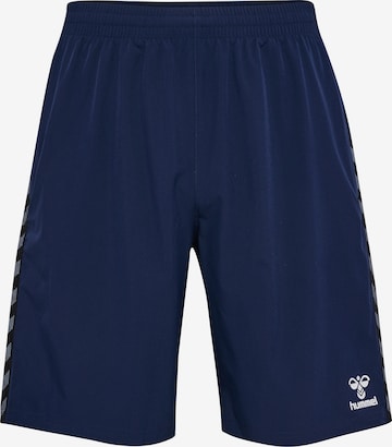 Hummel Regular Workout Pants in Blue: front