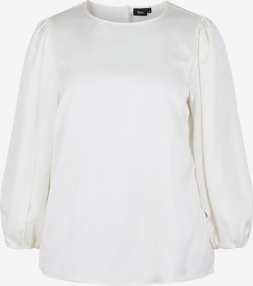 Zizzi - Blusa 'MKIM' en blanco: frente