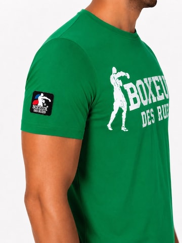 Boxeur des Rues Klederdracht shirt 'Herren T-Shirt Slim Fit Boxeur des Rues, Grasgrün, Weißes Logo, Premium-Baumwolle' in Groen