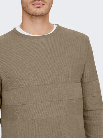 Only & Sons Pullover 'NIKO' in Beige