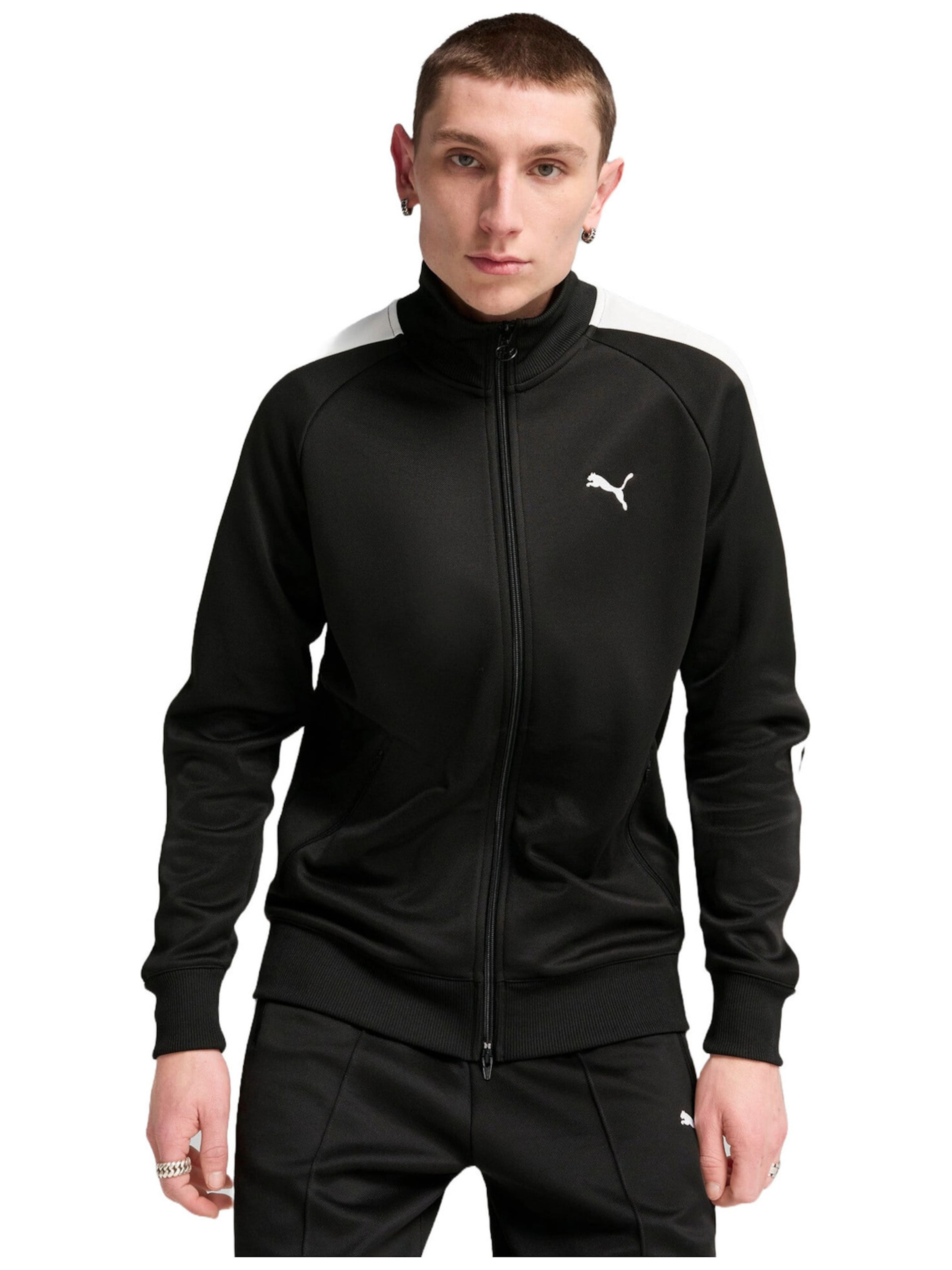 PUMA Sportjas 'T7 Always On Track Jacket' in Zwart: voorkant