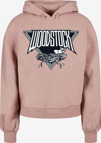 Merchcode Sweatshirt 'Peanuts - Woodstock' in Pink: predná strana