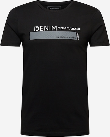 T-Shirt TOM TAILOR DENIM en noir : devant