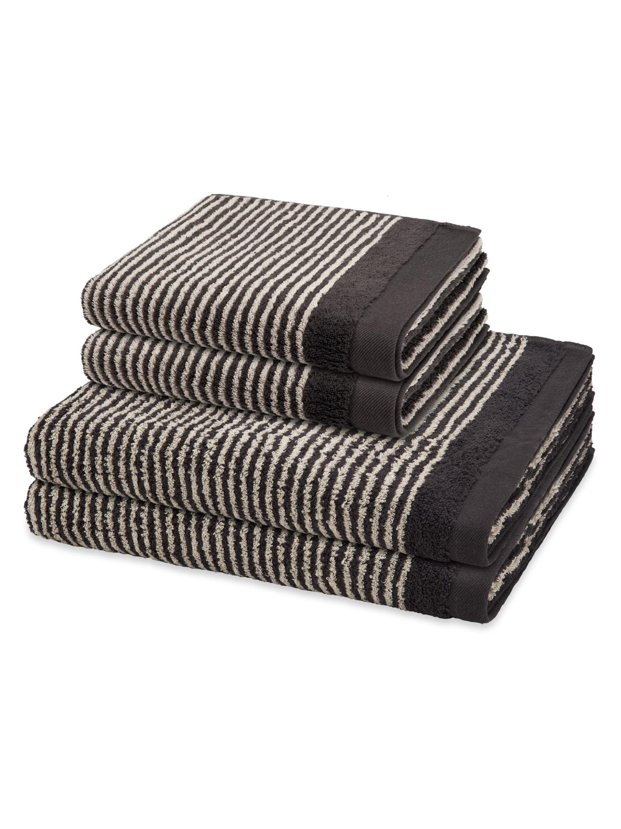 ROSS Towel 'Stripes' in Grey: front
