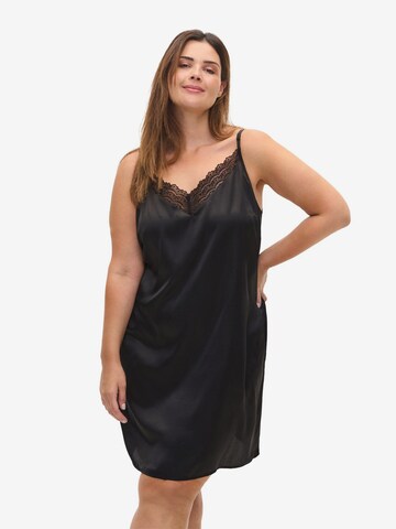 Zizzi - Camisola de pijama 'ASJA' em preto: frente