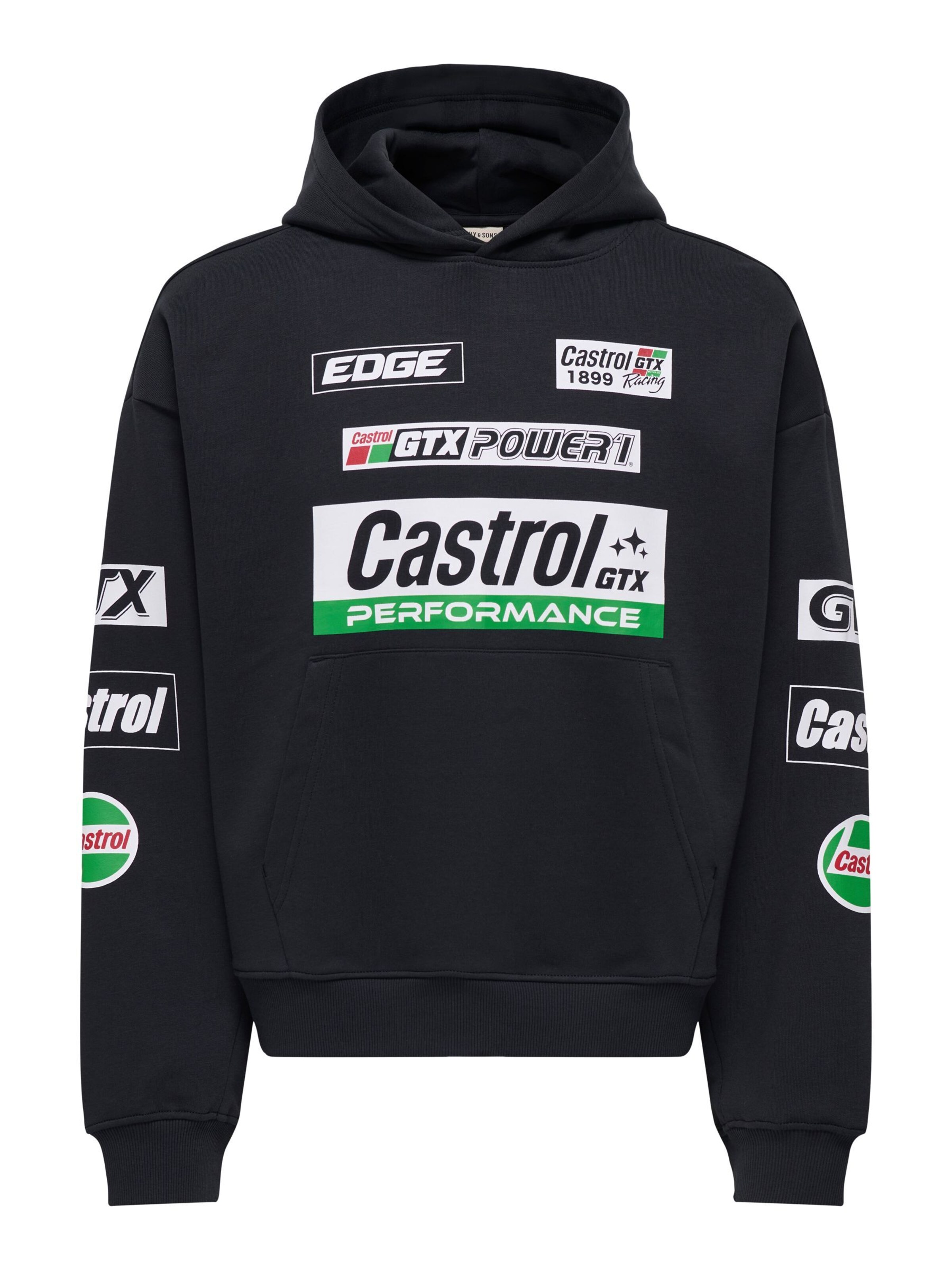 Felpa 'OSJCastrol' di Only & Sons Junior in nero: frontale