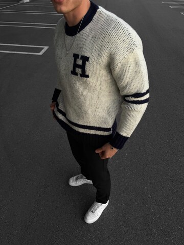 Kleidermafia Sweater 'Oversize Knit Letter Sweater - Navy Blue' in Blue