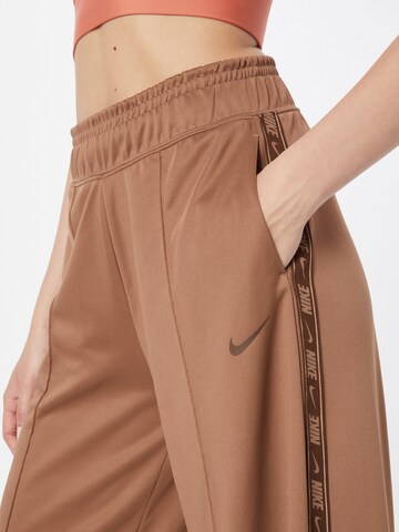 Nike Sportswear Wide leg Pants 'Tape' in Brown