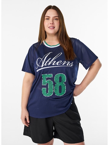 T-shirt fonctionnel 'Tani' Active by Zizzi en bleu