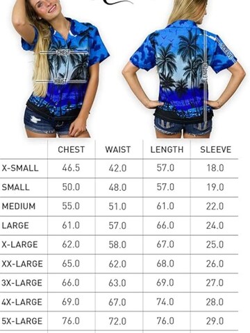 King Kameha Blouse 'Beach' in Blue