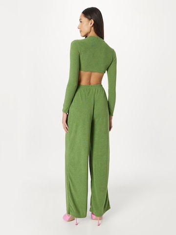 Misspap Wide leg Broek in Groen