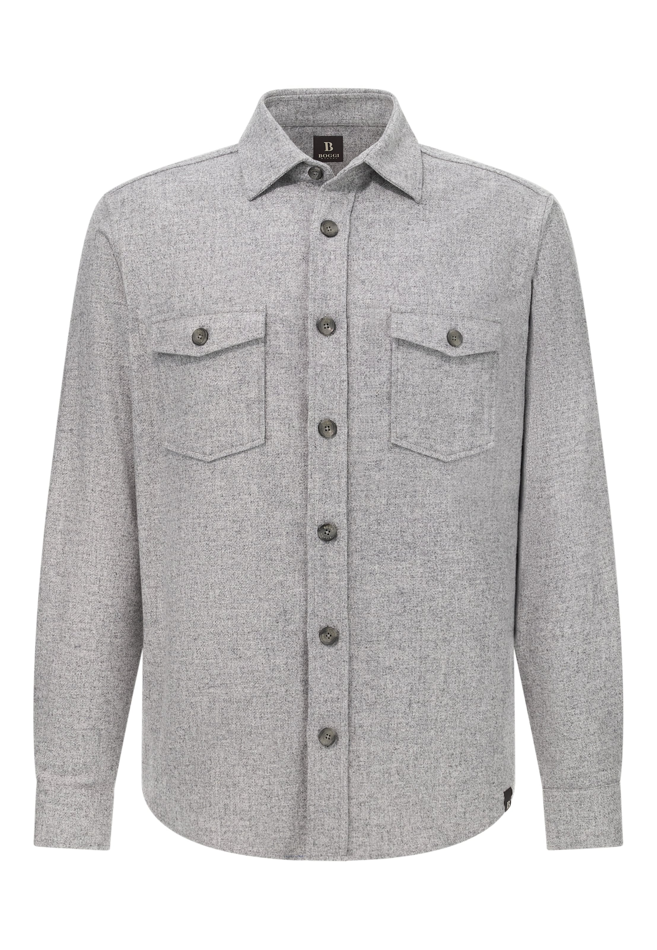 Boggi Milano Regular fit Button Up Shirt in Grey: front