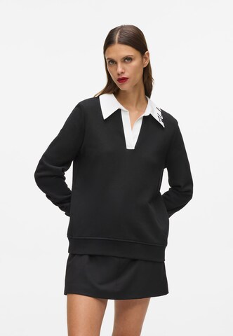 Karl LagerfeldSweater majica - crna boja: prednji dio