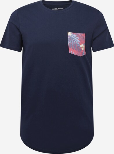 JACK & JONES T-Shirt in hellbeige / navy / dunkellila / pastellrot, Produktansicht
