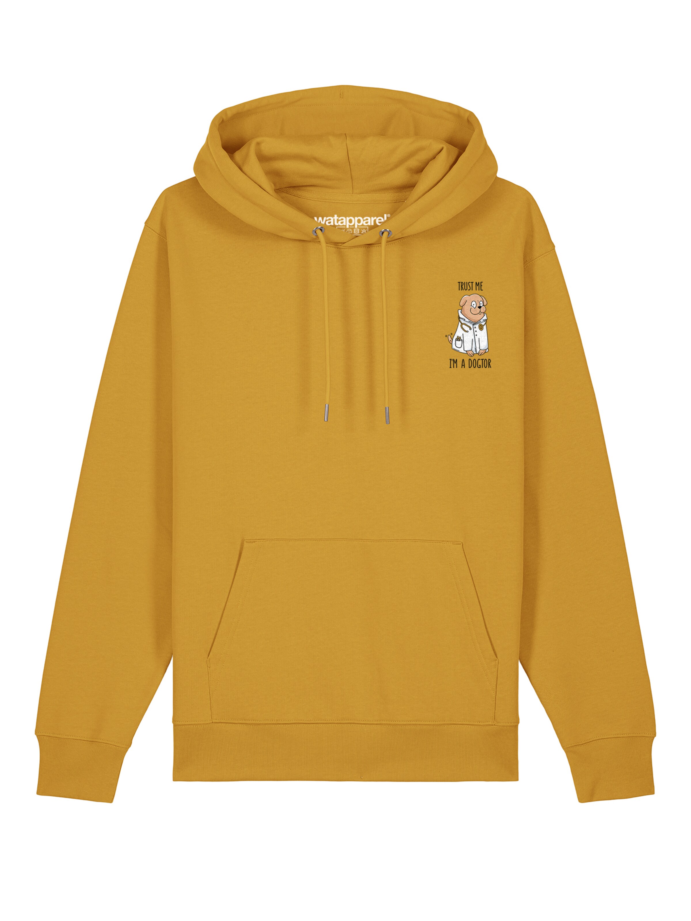 Watapparel Sweatshirt ' Dogtor ' in Geel: voorkant