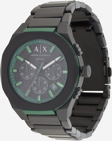 ARMANI EXCHANGE Analoginen kello 'SYNC' värissä musta: etupuoli