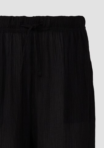 QS Wide Leg Hose in Schwarz