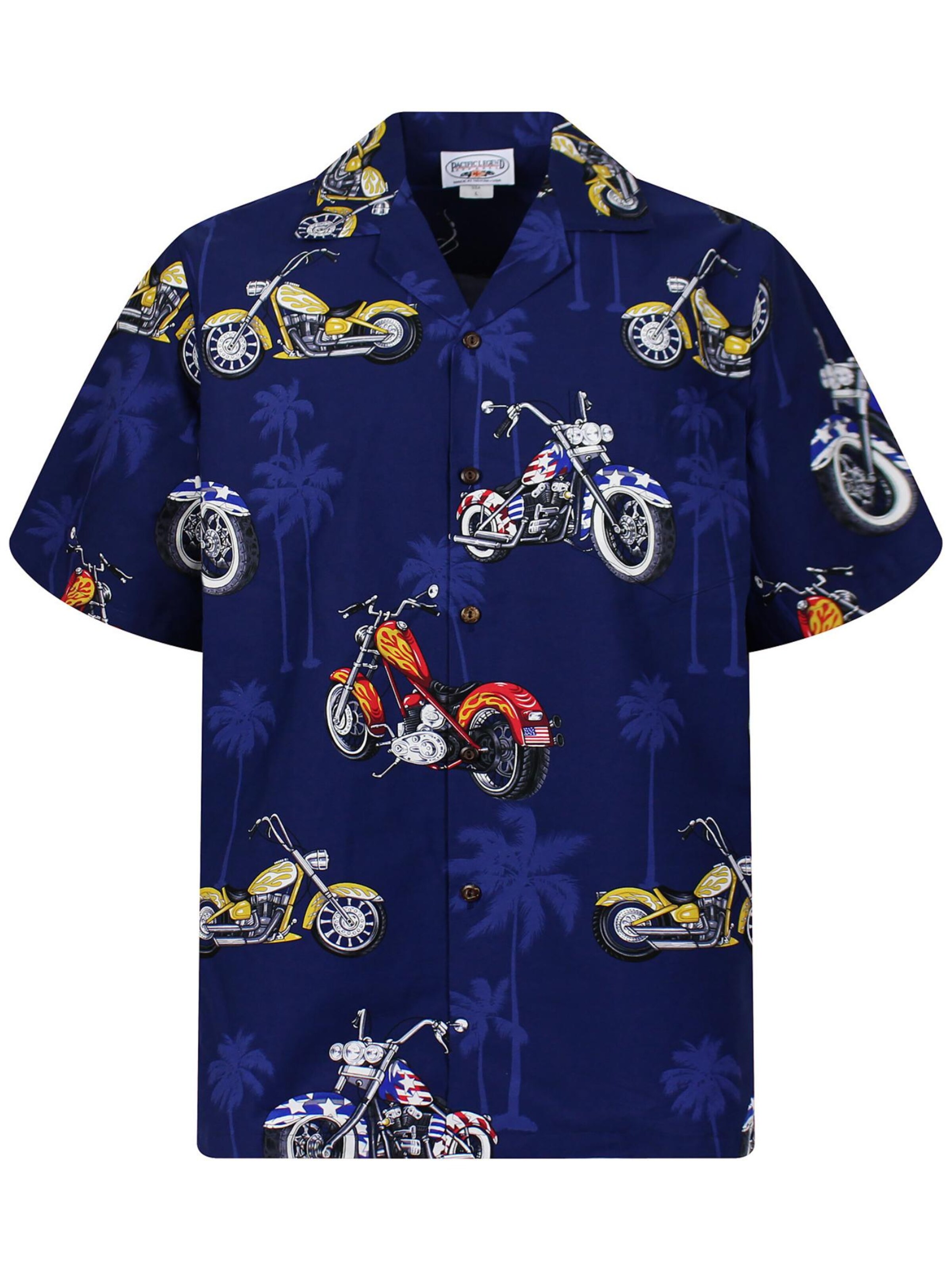 Pacific Legend Regular fit Button Up Shirt 'Bikes' in Blue: front