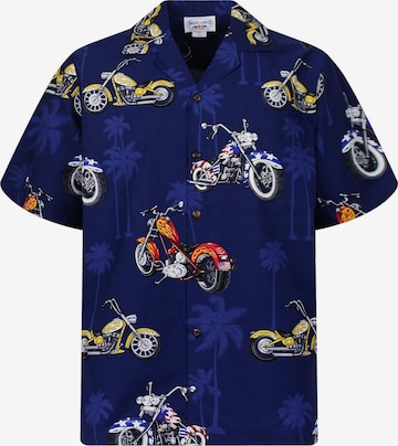 Pacific Legend Regular fit Button Up Shirt 'Bikes' in Blue: front