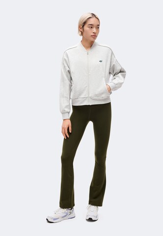 4F - Sudadera con cremallera deportiva en gris: frente