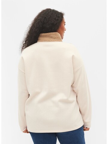 Zizzi Sweatshirt 'Edebra' in Beige