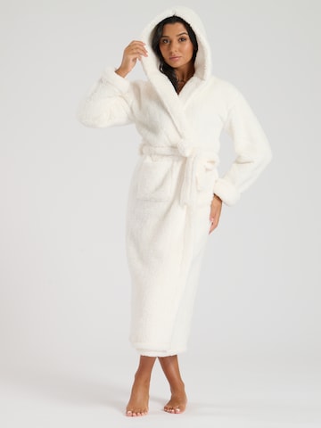 Loungeable Long Bathrobe in Beige: front