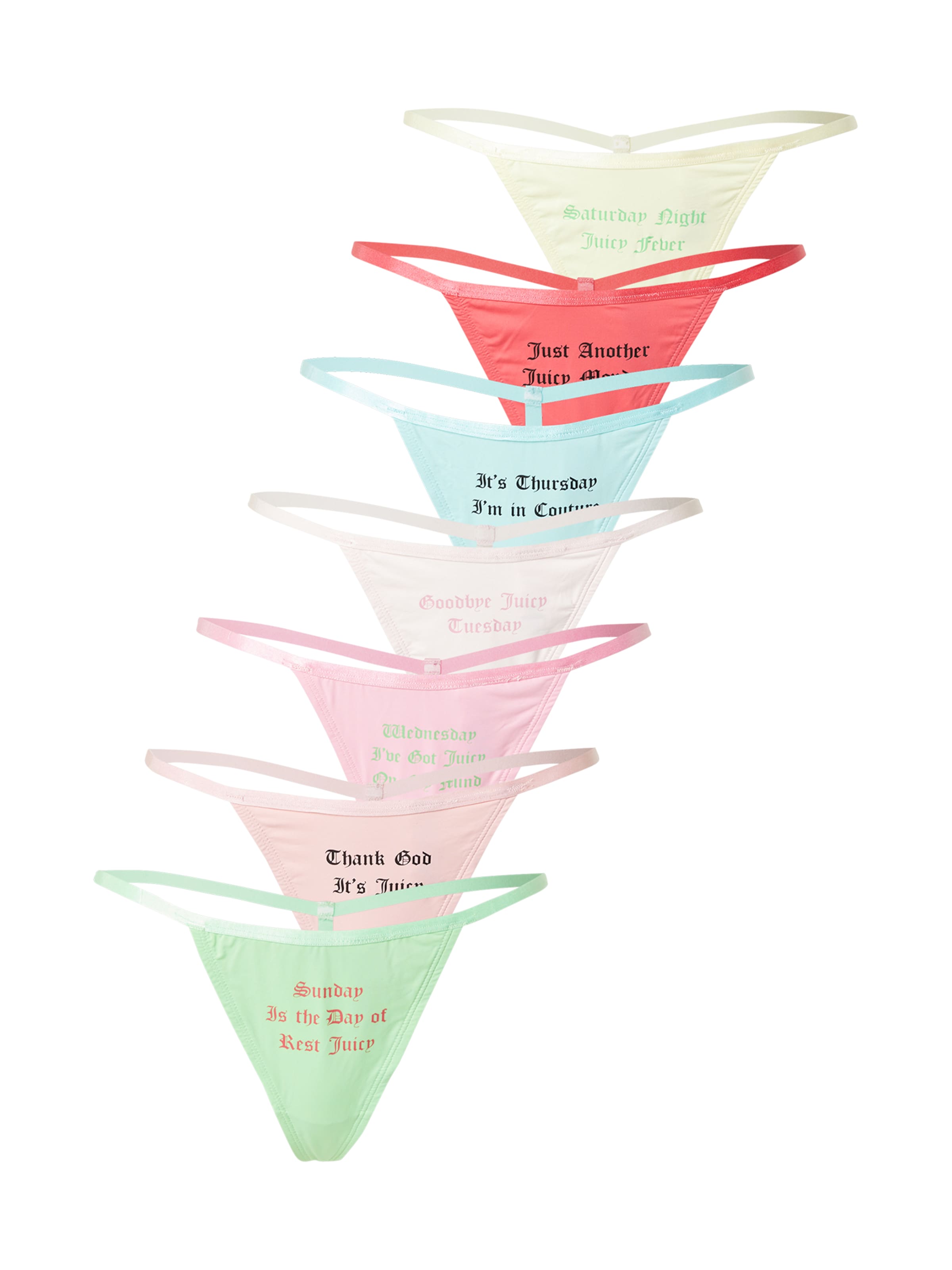 String 'DAYS OF THE WEEK' di Juicy Couture in beige: frontale