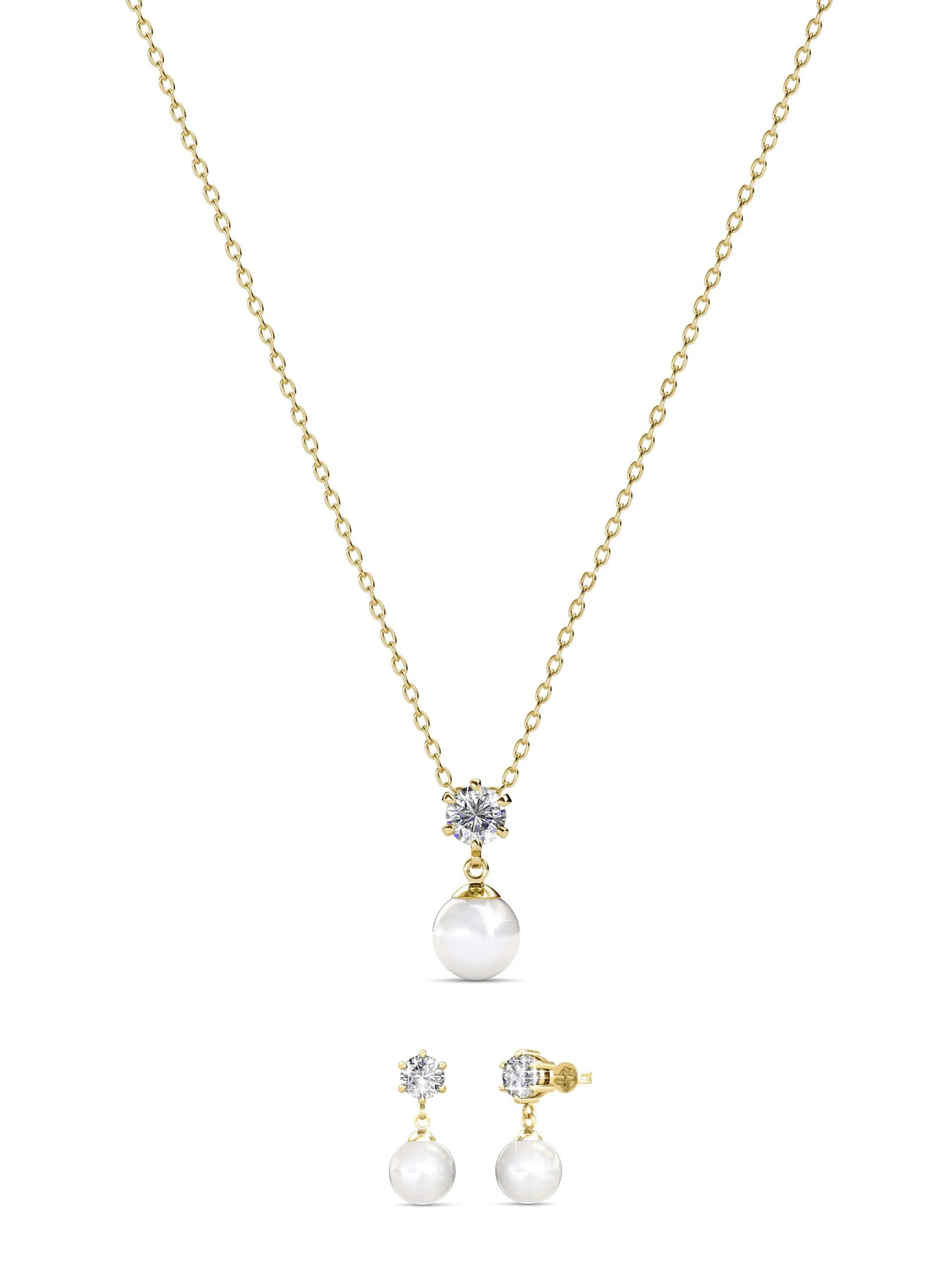 Ella Eisvogel Jewelry Set in Gold: front