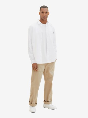 TOM TAILOR Regular fit Button Up Shirt in White