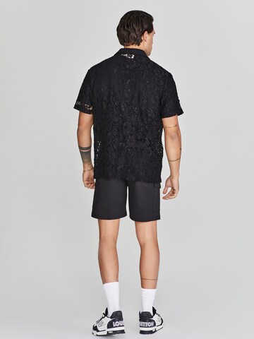 SikSilk Regular Fit Hemd in Schwarz