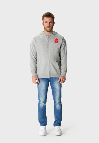 Oldskull Sweatjacke 'Retro Japan Island' in Grau