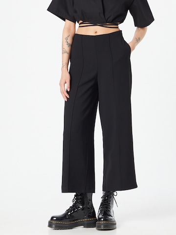 Wide leg Pantaloni di Warehouse in nero: frontale