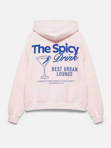 Bluză de molton 'PACIFIC DRINK' de la Pull&Bear pe roz