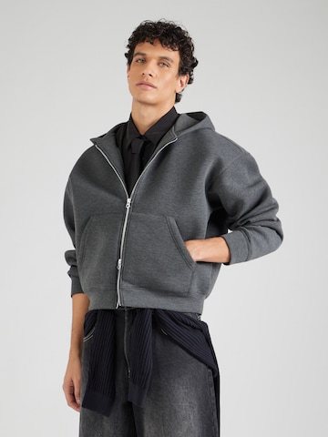 WEEKDAY Zip-Up Hoodie 'Simon' in Grey: front