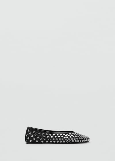 MANGO Ballet Flats 'Savoir' in Black / Silver, Item view