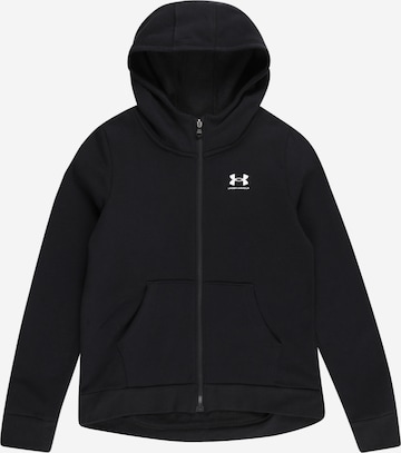 UNDER ARMOUR Sports sweat jacket 'Rival' in Black: front