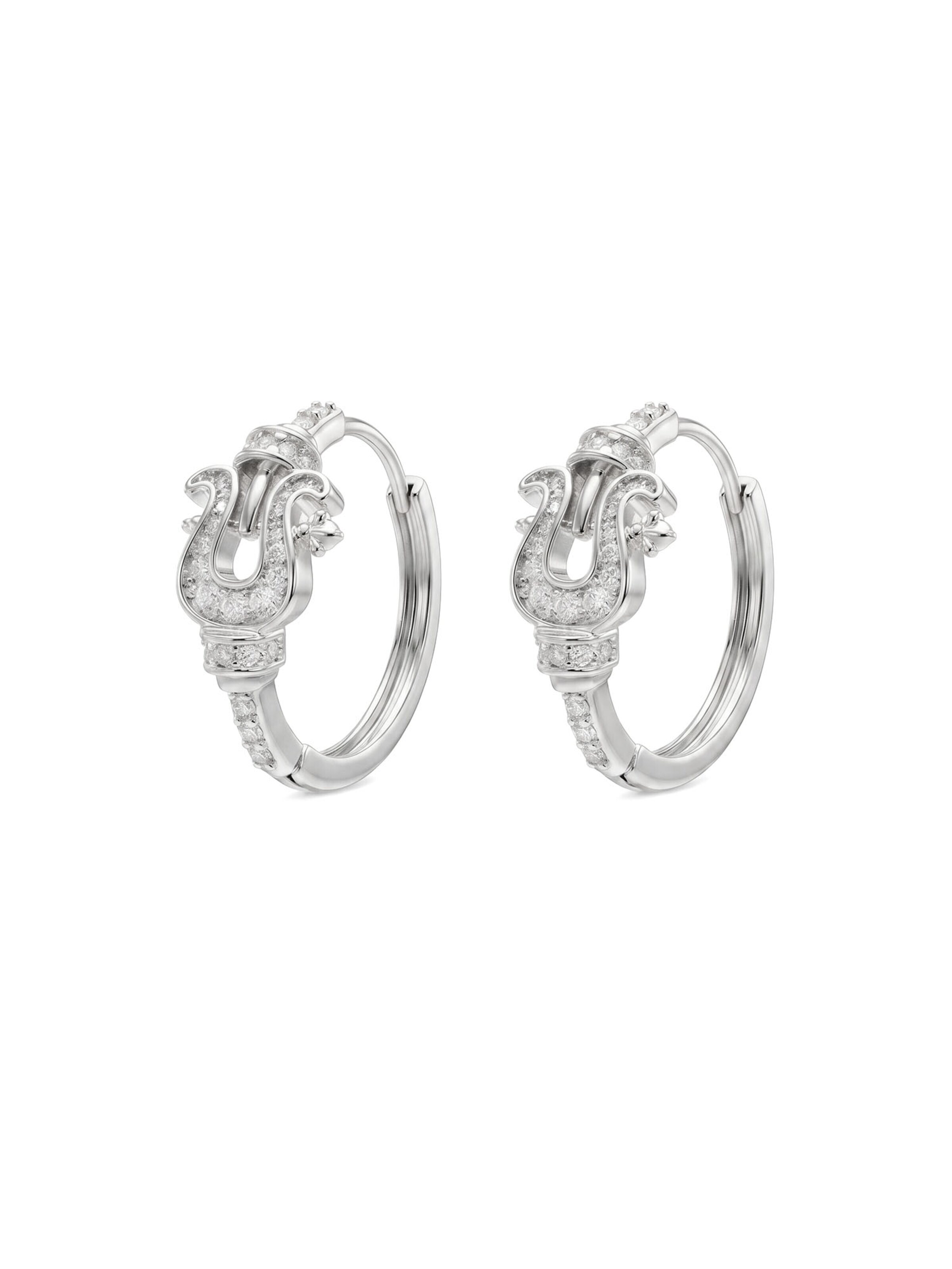 Nemomatheo Earrings 'Golden Buckle – Creolen mit Zirkonia – Silber' in Silver