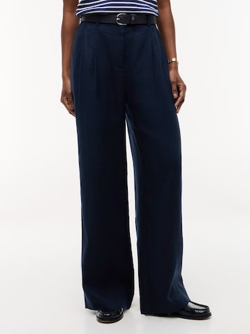 TOMMY HILFIGER Широкий Брюки со складками 'ESS' в Синий: спереди