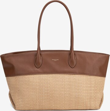 Borsa a spalla 'Borsa Shopper David Jones Bicolore Ecopelle e Tessuto Intrecciato' di David Jones in beige: frontale