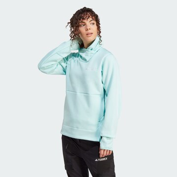 ADIDAS TERREX Athletic Sweatshirt 'Xperior Medium Fleece' in Blue: front