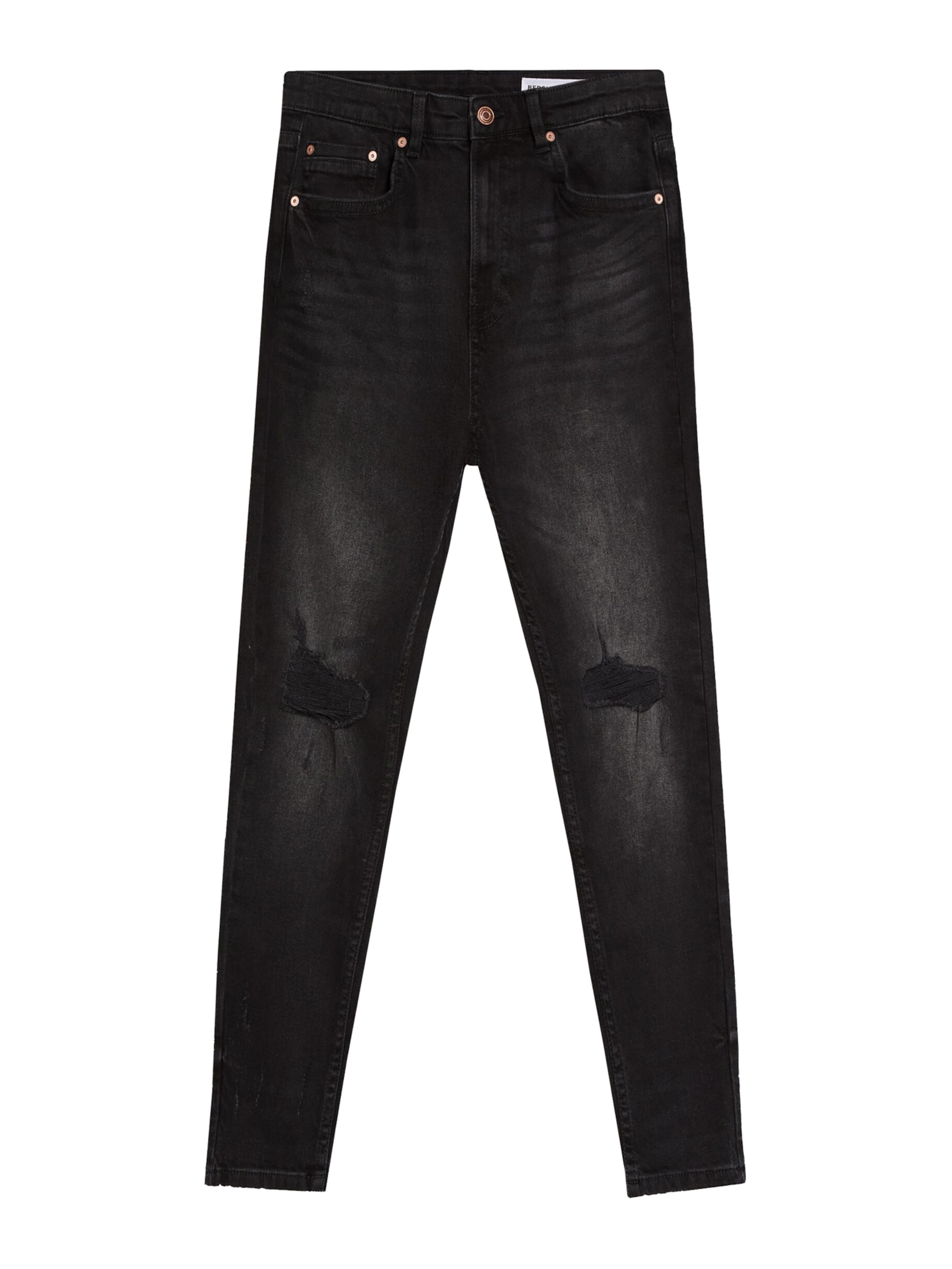 Bershka Дънки в черно: отпред