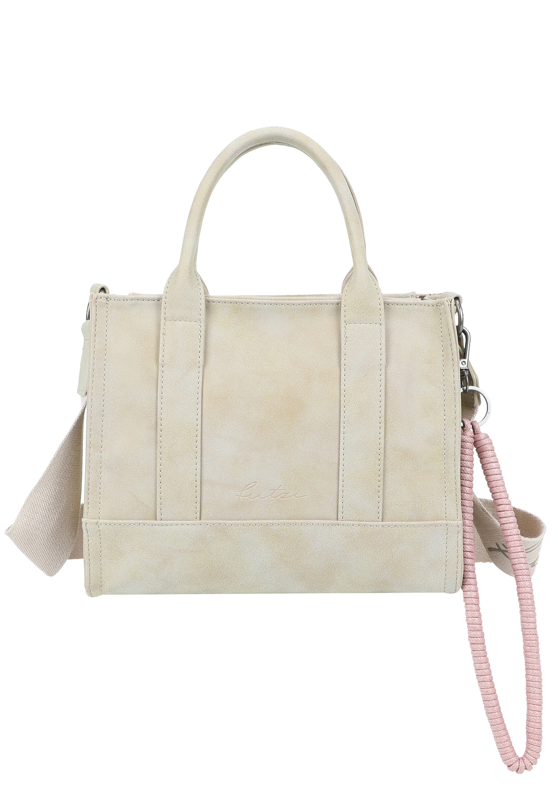 Fritzi aus Preußen Henkeltasche 'Fritzi SquareN' in Beige: Vorderseite
