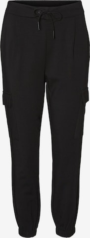 VERO MODA Tapered Cargobyxa 'Eva' i svart: framsida