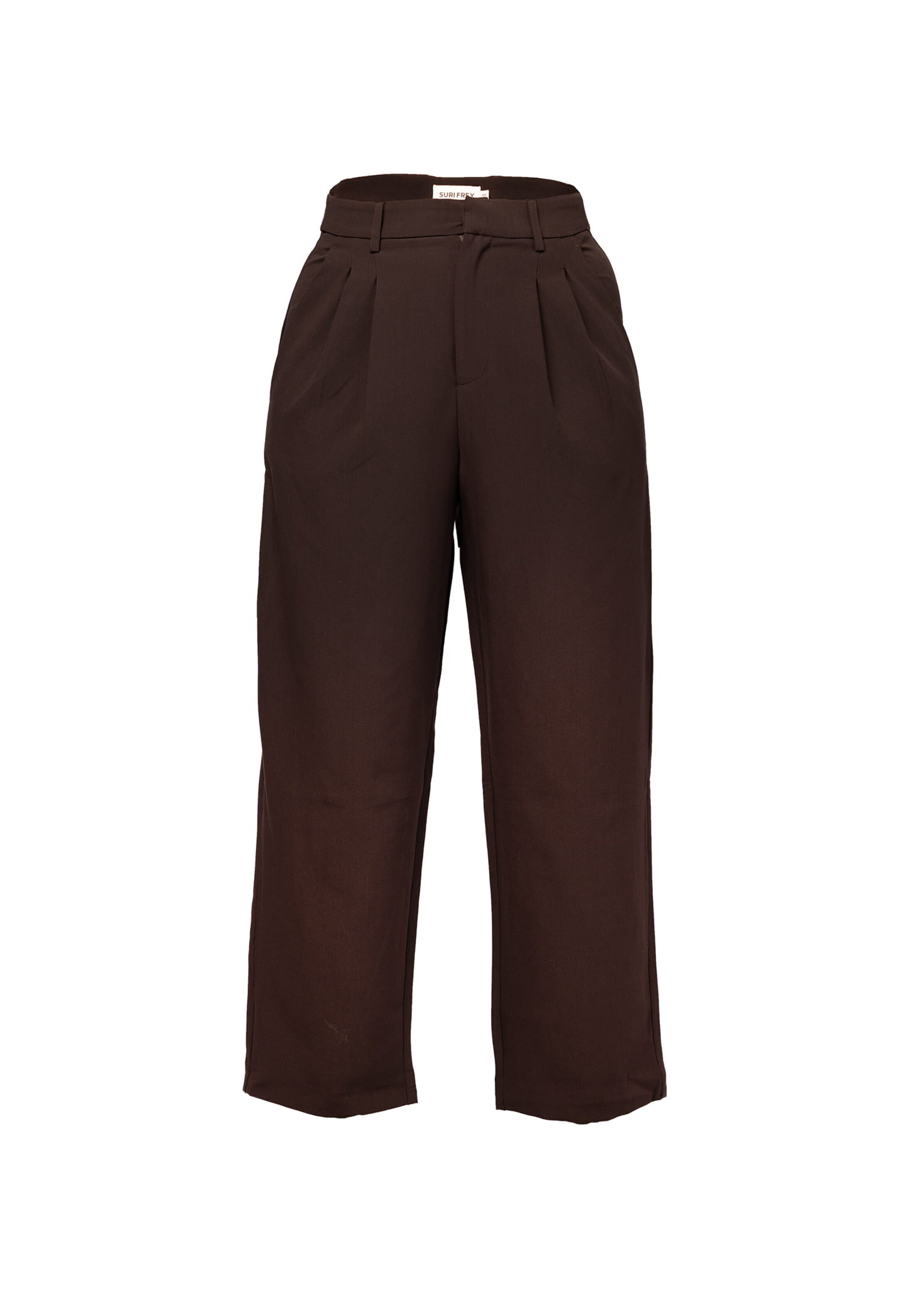 Suri Frey Regular Bandplooibroek ' SFY Freyday ' in Bruin: voorkant