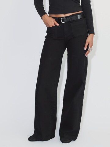 Dr. Denim Slimfit Jeans 'Drdenimzihla Mid Wide Patch Pocket'‌‌‌‌‌‌ in Schwarz