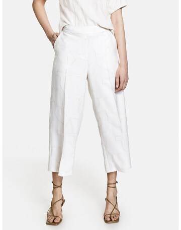 TAIFUN Wide leg Pleated Pants in White: front