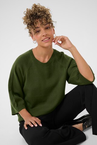 Cream Sweater 'Dela' in Green