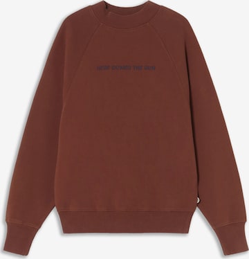 Sweat-shirt 'HERE COMES THE SUN' Thinking MU en marron : devant