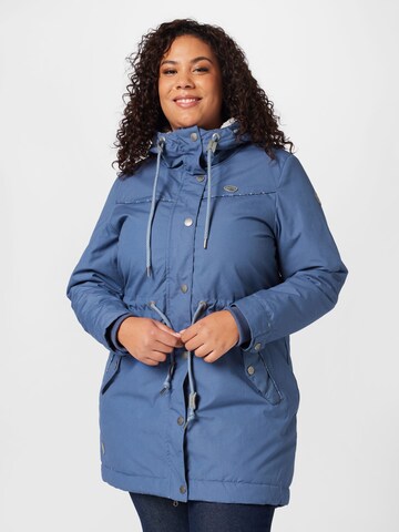 Ragwear Plus Between-Seasons Parka 'CANNY' in Blue: front