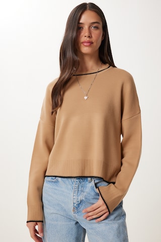 Happiness İstanbul Sveter - Hnedá: predná strana